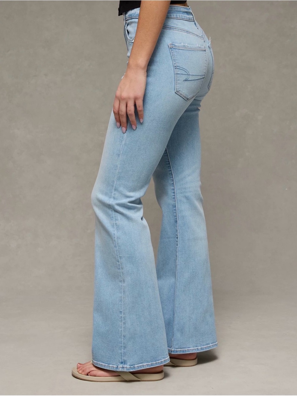 American Eagle Outfitters Light Wash High-Rise Flare Jeans